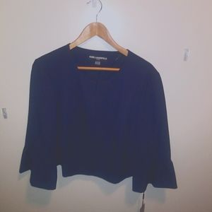 New Karl Lagerfeld Navy Bell Sleeve Jacket
